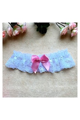 2pcs / Set Jarretière de Mariage Dentelle Brodé Floral Sexy Jarretière Dames/Anneaux de Cuisse de Mariée Couleur : Bleu, Tai