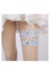 Jarretière de Mariage Bleue pour Les mariées, jarretière en Dentelle Strass pour la fête de Bal de Mariage