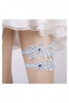 Jarretière de Mariage Bleue pour Les mariées, jarretière en Dentelle Strass pour la fête de Bal de Mariage