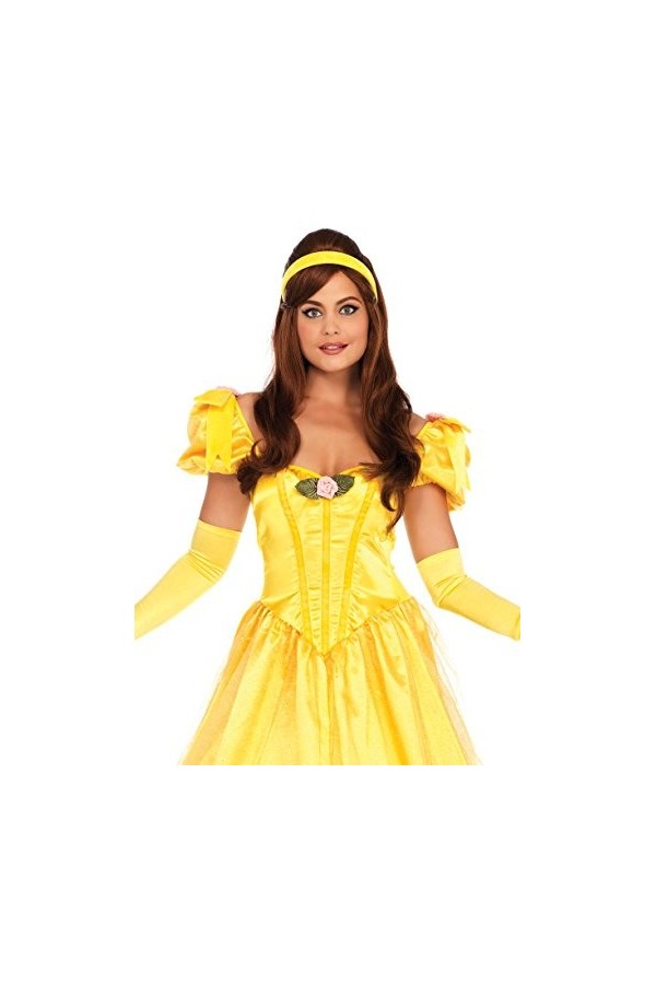 Leg Avenue- Deluxe Belle of The Ball Adult Sized Costumes, 86707-17601-Medium-Yellow, Jaune, M EUR 40-42 