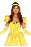 Leg Avenue- Deluxe Belle of The Ball Adult Sized Costumes, 86707-17601-Medium-Yellow, Jaune, M EUR 40-42 