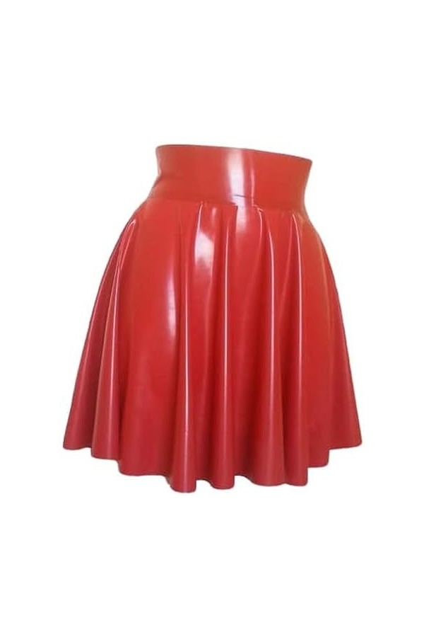 IDOBLO Jupe en Latex Sleek Rubber Fetish,Rouge,M