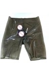 IDOBLO Short en Latex Noir Transparent sous-vêtement en Latex pour Hommes Personnalisé,Noir Transparent,XL