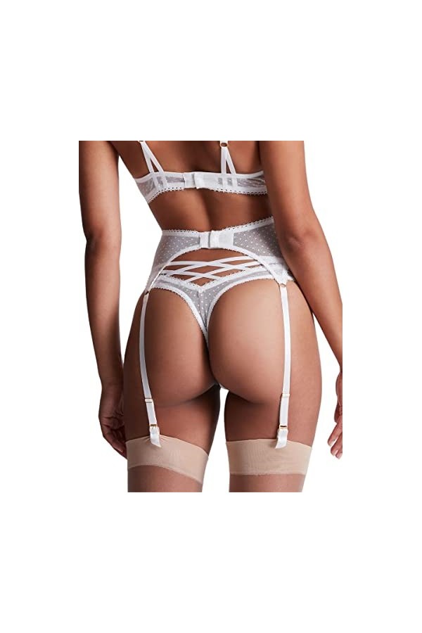 Aubade Tresor Infini Porte-jarretelles taille haute Lingerie de luxe, Vent blanc, X-Small