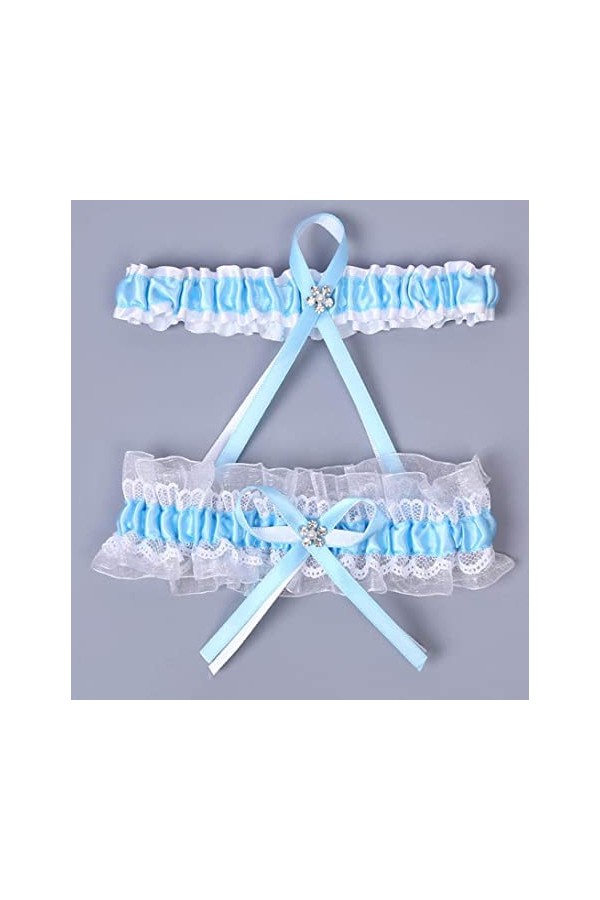 Jarretière en dentelle avec accessoires de mariage en dentelle sexy pour mariée - Bleu marine_Taille unique, Cadeaux Jarretiè