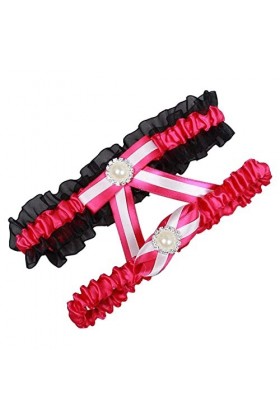 Cadeaux Jarretière personnalisée, Accessoires de Mariage de Ruban Rouge de mariée Faits à la Main Originaux Anneau de Jambe P