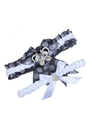 Cadeaux de Mariage pour jarretière de mariée, Accessoires de Mariage Nuptiale Porte-Jarretelles en Dentelle Extensible à la M