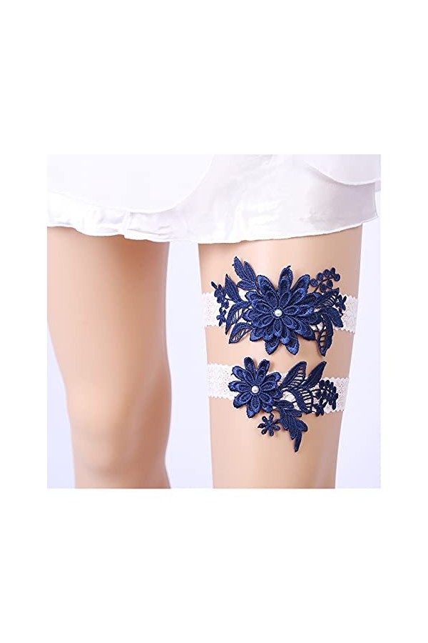 Jarretière de Mariage pour Les mariées, jarretière en Dentelle pour Bal de Mariage, Anneau de Jambe Couleur : Beige Beige 