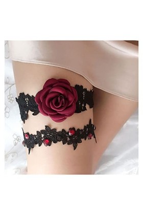 Dentelle Fleur Cristal Perle De Mariage Jarretière Dentelle Broderie Florale Sexy Jarretière De Mariée Jambe Jarretière Coul