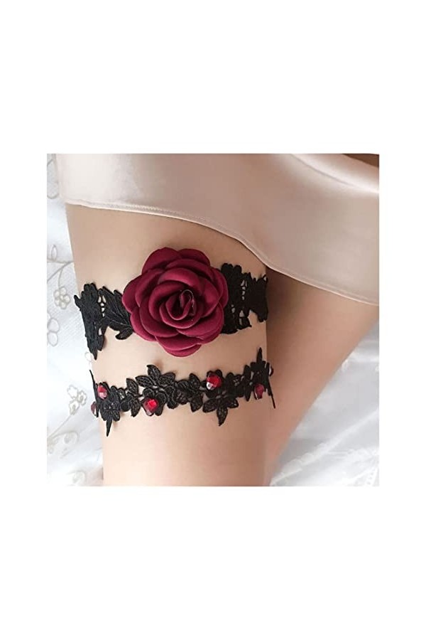 Dentelle Fleur Cristal Perle De Mariage Jarretière Dentelle Broderie Florale Sexy Jarretière De Mariée Jambe Jarretière Coul