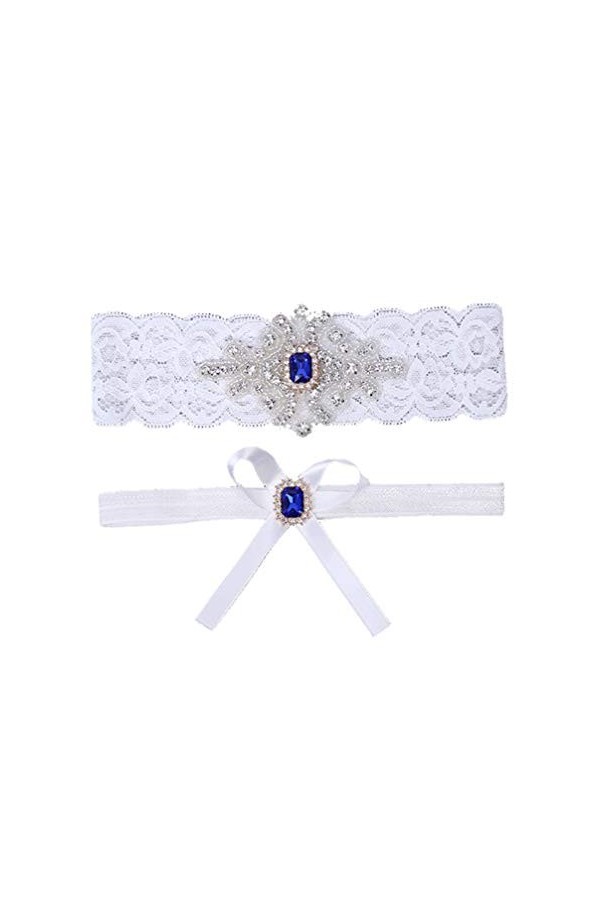 Ceinture Mariage mariée jarretière Dentelle Strass jarretière Ceinture Accessoires de mariée décoration 1 Ensemble