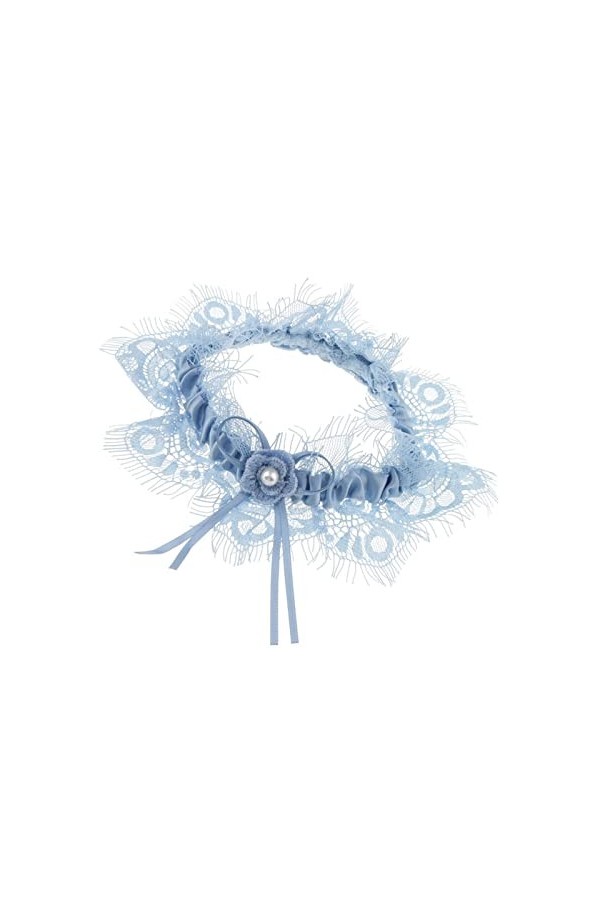 Mariée Perle Dentelle Jarretière Bowknot Cuisse Fille Cadeau De Fête De Mariage Couleur: Bleu Bleu Bleu 