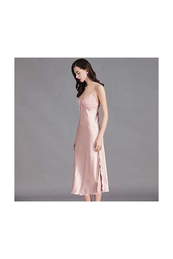 AKAZI Lingerie Sexy, Lingerie Femme Tempting Sexy, Pyjama à Bretelles Grande Taille pour Femme, Chemise de Nuit en Soie glacé