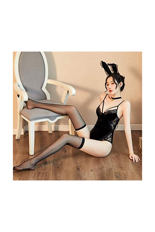 AKAZI Bustiers pour Femmes Corsets Robes pour Femmes Nouvelle Lingerie Sexy Uniforme féminin Mignon Taille Unique Noire 