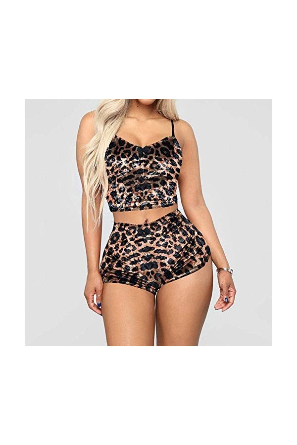 AKAZI Lingerie Sexy Nouvel Ensemble de Soutien-Gorge Pyjama Deux pièces Sexy Marron 2 XX Vert 3XL 