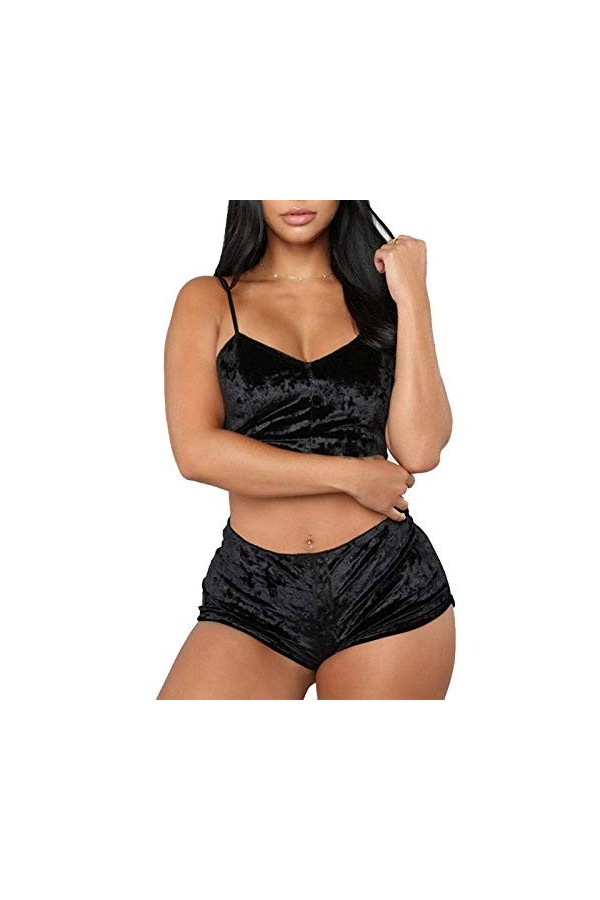 AKAZI Lingerie Sexy Nouvel Ensemble de Soutien-Gorge Pyjama Deux pièces Sexy Marron 2 XX Vert 3XL 