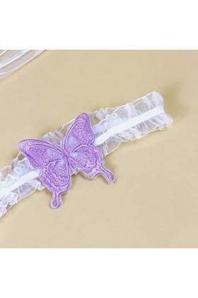 EXENXA Anneau de Jambe en Dentelle Jarretière de Jambe Sexy Accessoires de Mariage Jarretières de Bal Extensibles Color : C,