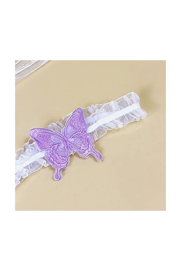 EXENXA Anneau de Jambe en Dentelle Jarretière de Jambe Sexy Accessoires de Mariage Jarretières de Bal Extensibles Color : C,