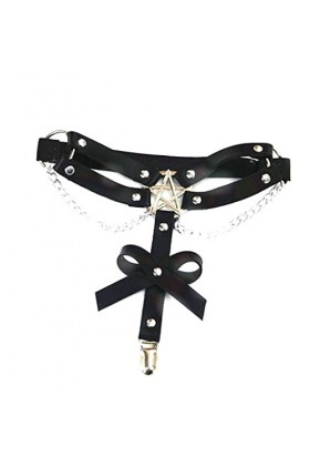 EXENXA Love Five-Star Hip-hop Show Tendance Jambe Anneau Sling Pied Anneau Cuisse Anneau Jarretière Couleur : Noir, Taille :