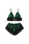 RWRAPS Lingerie Sexy pour Femme, Robe, Pyjama, Lingerie Sexy, Ensemble de Bretelles en Dentelle, Vert Vert S 