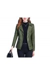 Fjnbbiot Vestes En Cuir Pour Femmes Manteau En Simili Cuir Vêtements En Cuir Vêtements Dextérieur Décontractés Army EN8 XXL