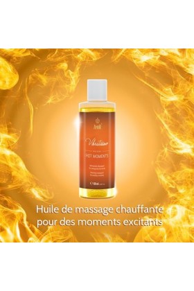 Vibratissimo « Hot Moments » huile de massage chauffante et apaisante, huile d’amour érotique, 100 ml