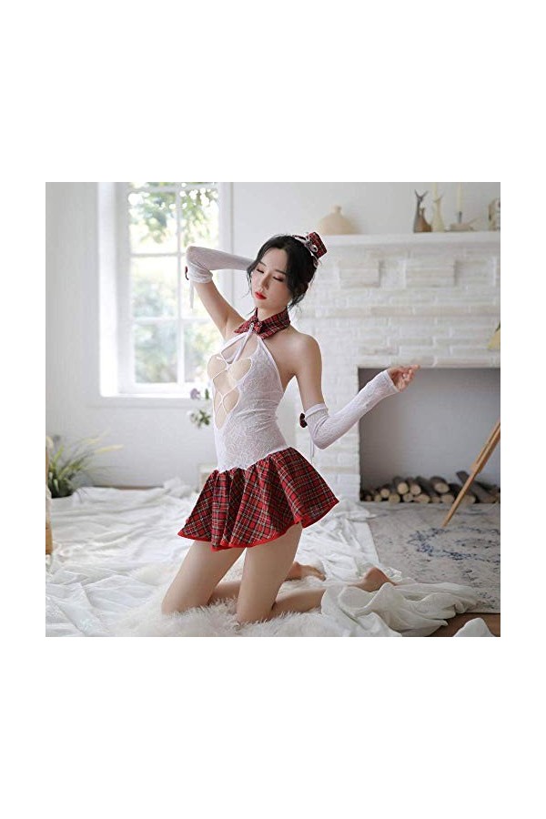 AKAZI Robes Femme Robes Femme Lingerie Sexy Taille Unique Rouge Taille Unique Noire 