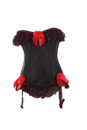 yumeng Corset à volants en dentelle et dentelle avec ruban taille : 44-46 