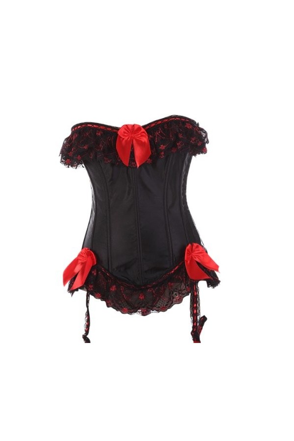 yumeng Corset à volants en dentelle et dentelle avec ruban taille : 44-46 