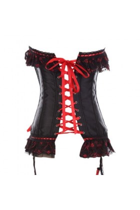 yumeng Corset à volants en dentelle et dentelle avec ruban taille : 44-46 