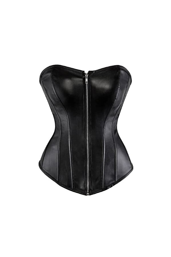 Corset bustier sexy en similicuir pour femme