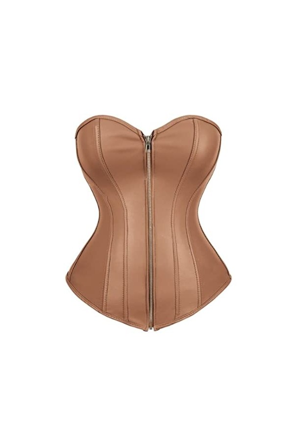 Corset bustier sexy en similicuir pour femme