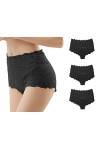 Trifolium Lot de 3 culottes sexy en dentelle pour femme - Taille haute - Transparent, Rose - Lot de 3., 46-48
