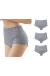 Trifolium Lot de 3 culottes sexy en dentelle pour femme - Taille haute - Transparent, Rose - Lot de 3., 46-48