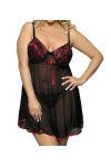 RWRAPS Lingerie Sexy pour Femme, Bas, Robe Sexy, Pyjama, Chemise de Nuit érotique Rouge S 