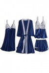 Lingerie sexy pour femme - En soie sexy - Cami - Vêtements de nuit - Ensemble de sous-vêtements - Pyjama avec robe - Lingerie