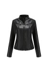Fjnbbiot Veste En Simili Cuir Pu Pour Femmes, Manteau Slim À La Mode Printemps-Automne, Manteau De Moto, Vêtements Dextérieu