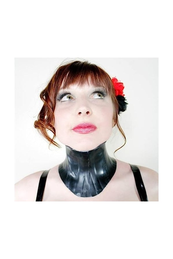 Corset De Cou En Caoutchouc De Collier De Latex Épais Noir Unisexe Fait À La Main Fait Sur Commande,Rose,X-Grand