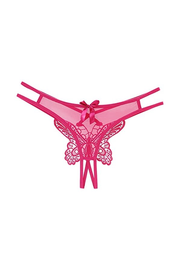 Dasongff String Ouvert Femme Sexy Chic Ficelle Sexy Érotique Culottes Taille Basse Tangas Dentelle G-String Belle Fesses Prov