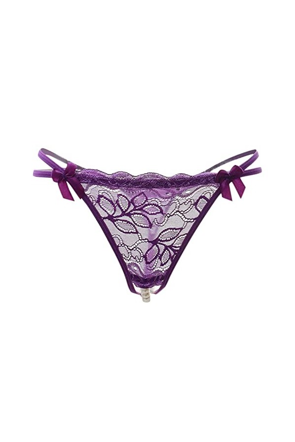 Dasongff String Ouvert Femme Sexy Chic Ficelle Sexy Érotique Culottes Taille Basse Tangas Dentelle G-String Belle Fesses Prov