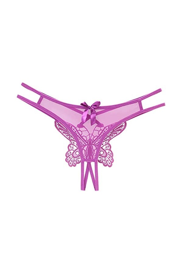 Dasongff String Ouvert Femme Sexy Chic Ficelle Sexy Érotique Culottes Taille Basse Tangas Dentelle G-String Belle Fesses Prov