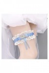 Mariage Jarretière De Mariée Satin Bow Strass Jarretière Sexy Dentelle Jarretière Cuisse Verrouiller Color : Blue, Size : On