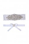 Dames Ceinture 2 pièces mariée Jarretelles Dentelle Perle élastique Strass mariée jarretière Ceintures Jambe Ornements pour m