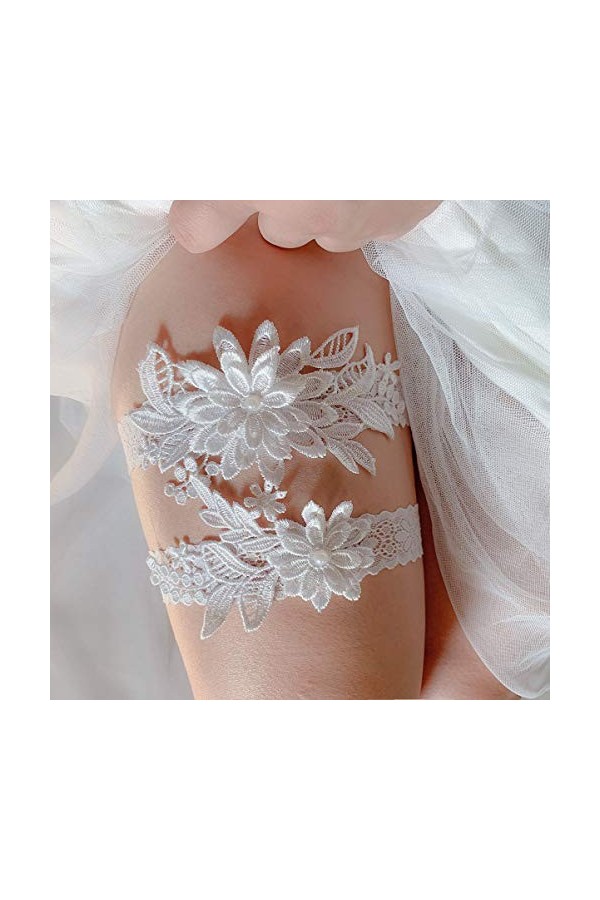 Dames Ceinture mariée jarretière élégant élastique Dentelle Jambe Bande Ornements Accessoire Cuisse Anneau jarretière Ensembl