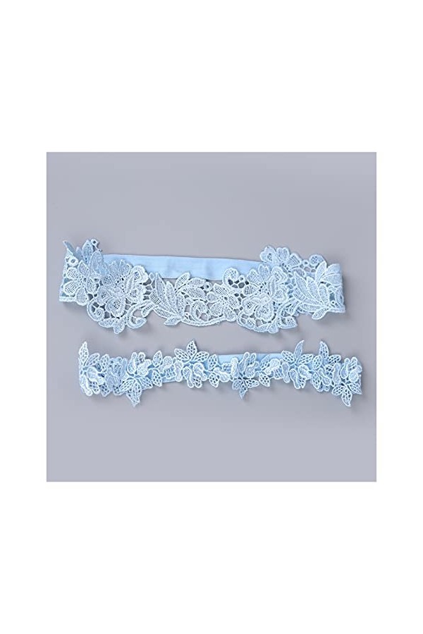Jarretière de mariée, Jarretière en Dentelle élastique pour Mariage Couleur : Bleu Clair, Taille : 40x5cm Bleu Clair 40x5c