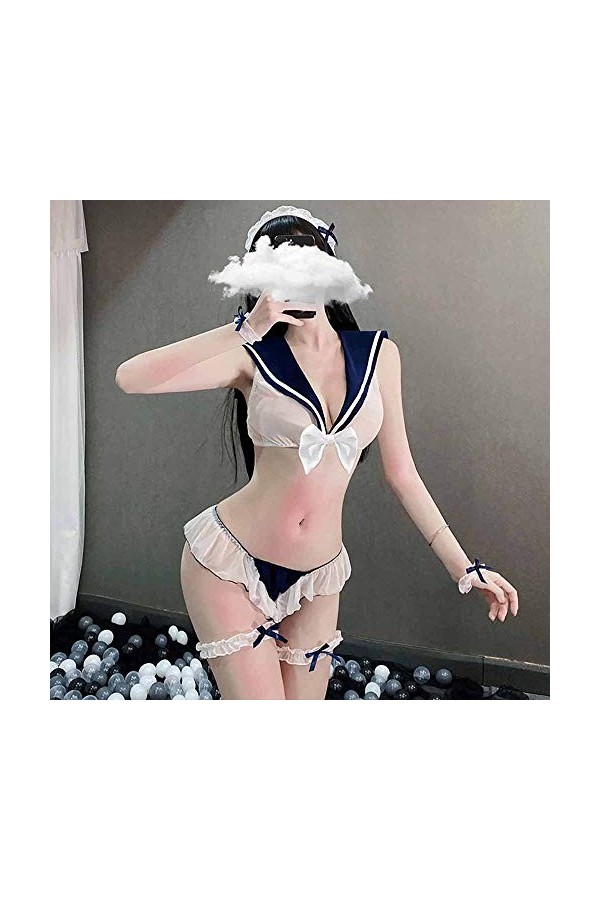 Tenue décolière coquine pour femme Costume de marin Anime japonais Cosplay Ensemble de lingerie Sexy Uniforme décolière Rob