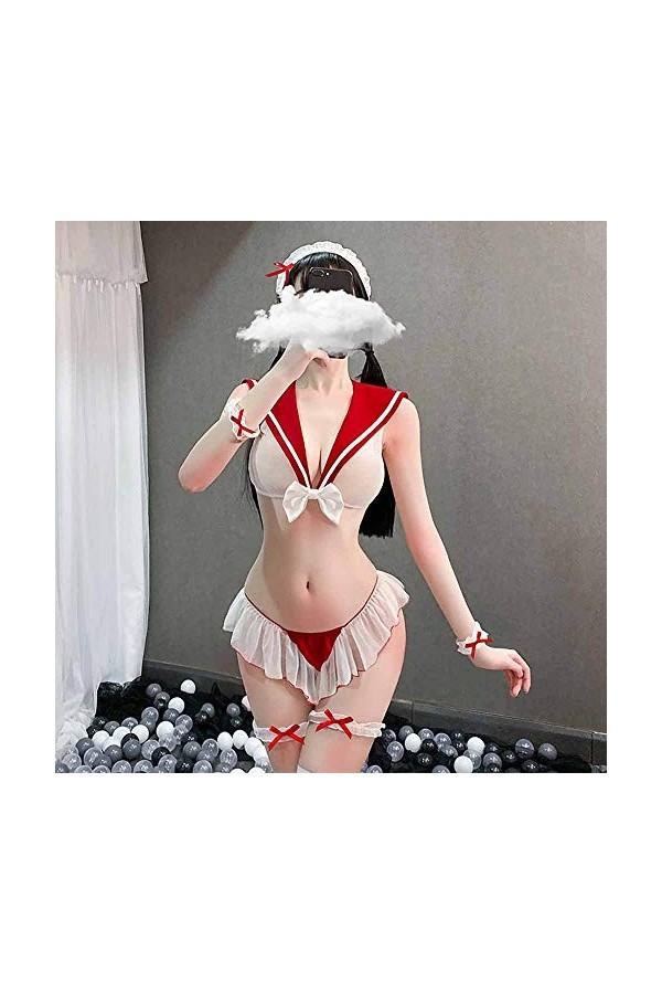 Tenue décolière coquine pour femme Costume de marin Anime japonais Cosplay Ensemble de lingerie Sexy Uniforme décolière Rob