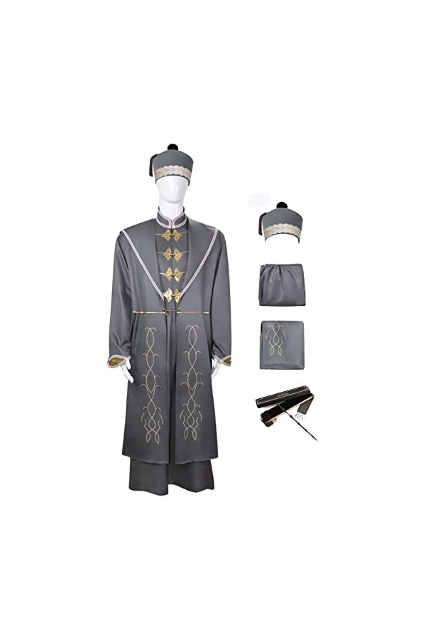 Foanja Dumbledore Déguisement Adulte Cosplay Magie École Directeur Aberforth Dumbledore Uniforme Manteau Veste et Chapeau Com