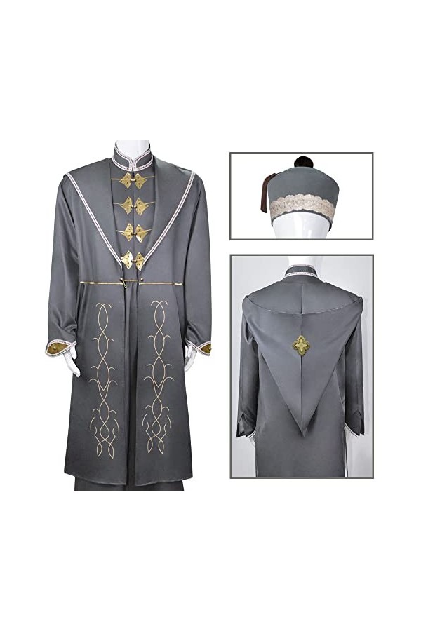 Foanja Dumbledore Déguisement Adulte Cosplay Magie École Directeur Aberforth Dumbledore Uniforme Manteau Veste et Chapeau Com