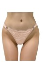 Culotte sexy en dentelle avec nœud en dentelle transparente pour femme, rose, M